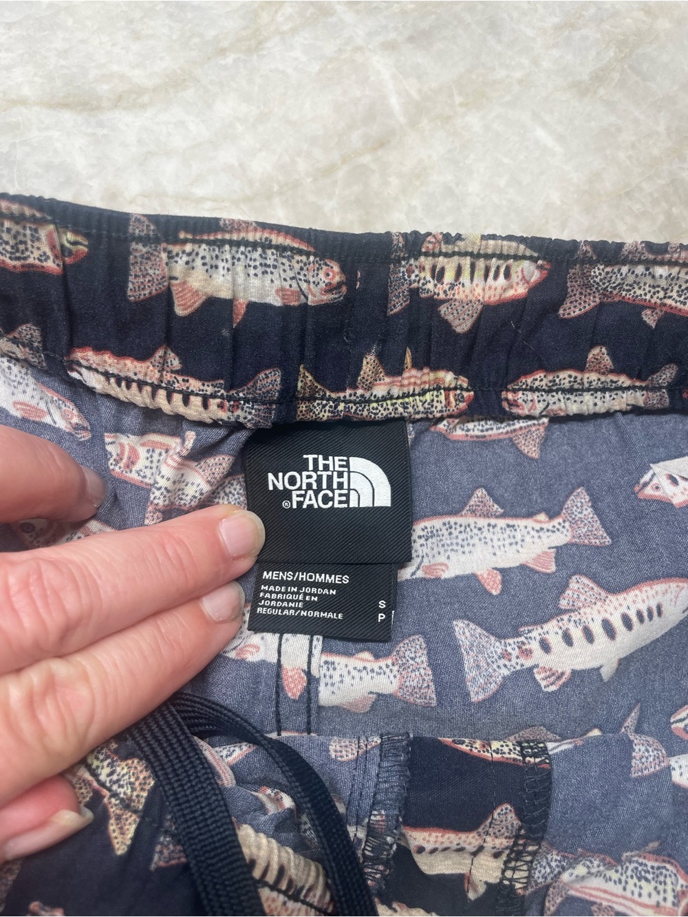 The North Face Navy Fish-Pattern Athletic Shorts - Picture 3 of 5